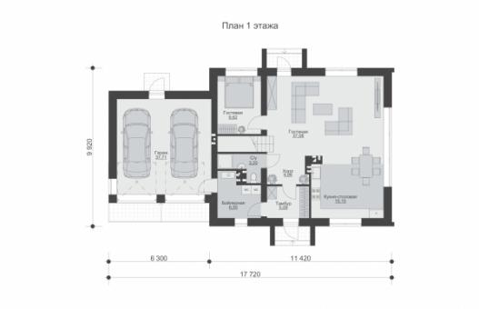 Современный дом с мансардой